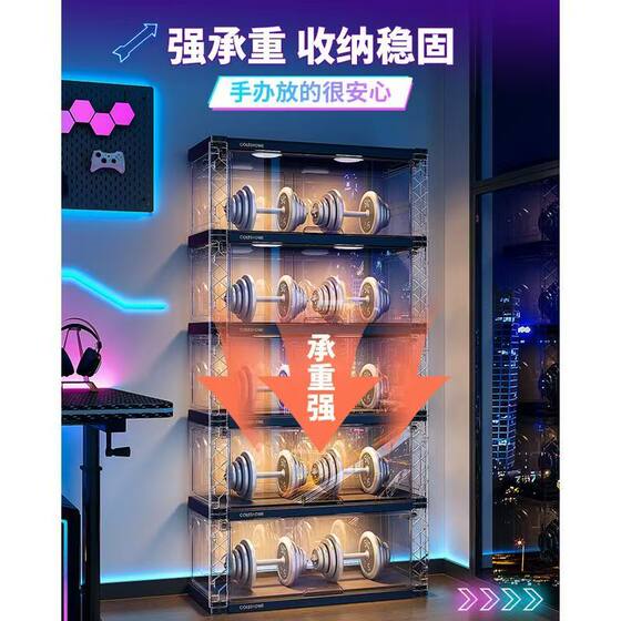 Racing model figures transparent display cabinet