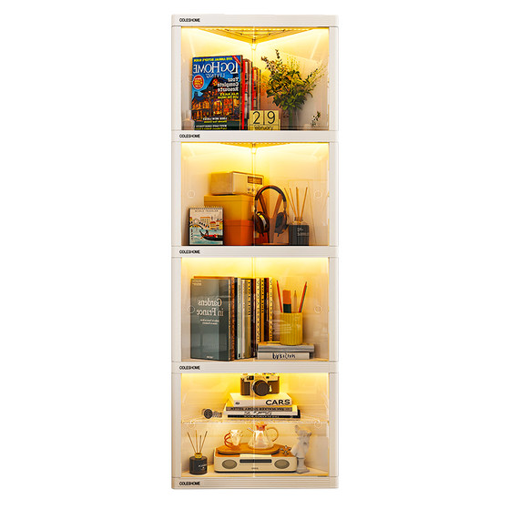 Sliding door-triangular corner cabinet storage rack for living room