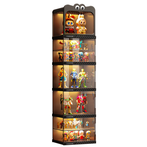 Cartoon figure cabinet can be layered with high-definition transparent display