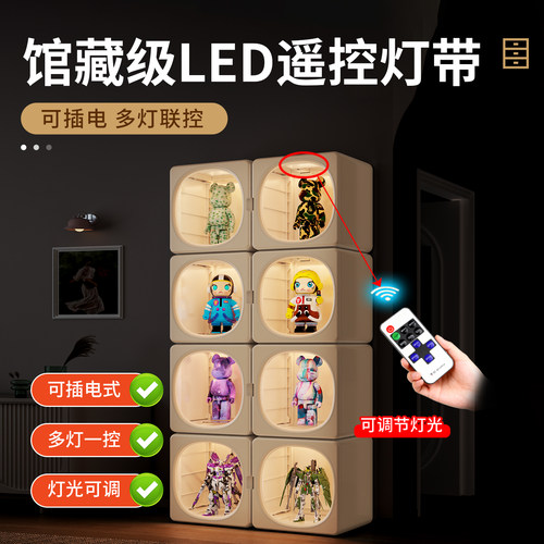 包包收纳神器奢侈品存放盒家用亚透明克力展示柜落地防尘置物架子 - 图3