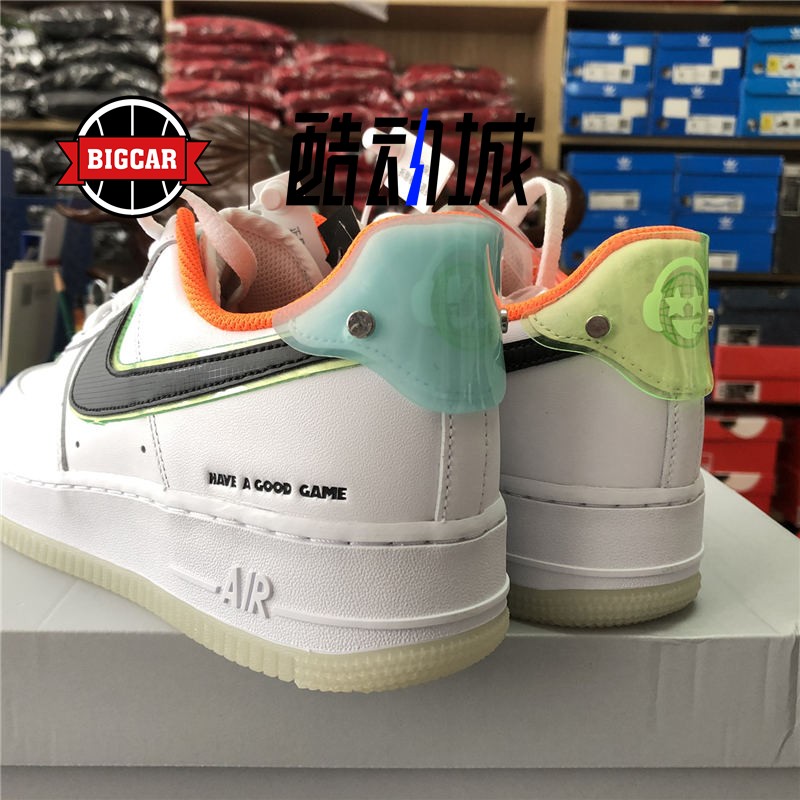 Nike Air force 1 low AF1白黑橙电竞夜光 休闲板鞋 DO2333-101 - 图2