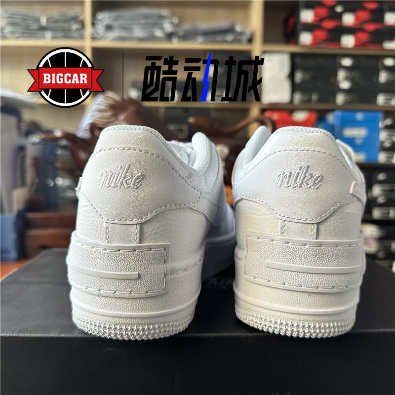 Nike AIR FORCE 1 Shadow AF1全白拼接解构厚底休闲鞋 CI0919-100 - 图1