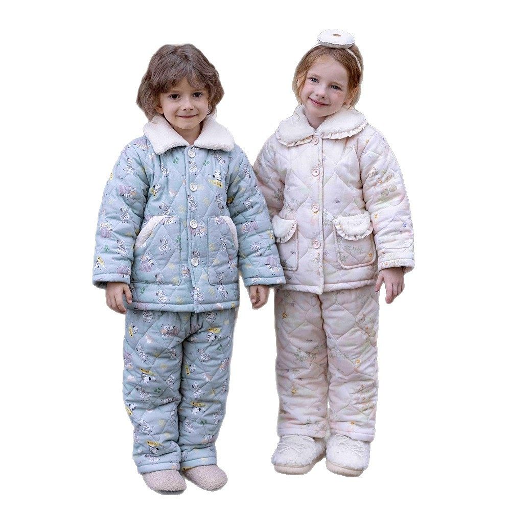 儿童三层夹棉卡通睡衣冬季女童加绒加厚家居服男童可外穿保暖,淘宝优惠券,粉丝福利购,淘宝优惠卷