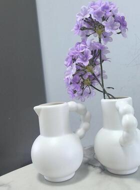 塑料北欧抽象艺术仿陶瓷玄关花插桌面装饰客厅摆件花瓶花器工艺品