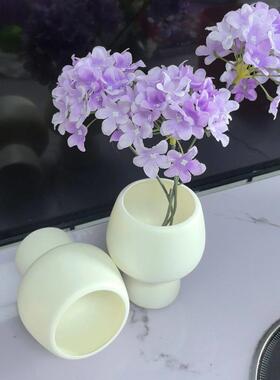 高脚仿陶瓷花盆家居简约绿植盆栽阳台绿萝兰环保花盆素色塑料花瓶