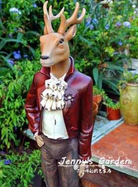 美式风经典造型鹿先生桌面摆件