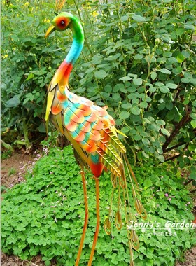 庭院铁艺火烈鸟摆件草坪仙鹤