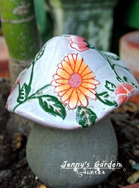 小蘑菇花盆孤品摆件