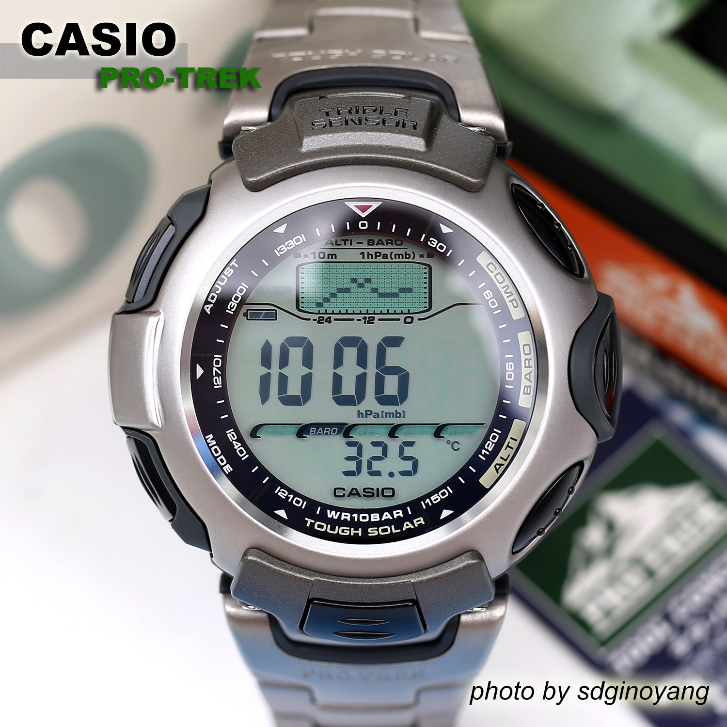 CASIO卡西欧PRO-TERK PRG-50TJ-7JR 初代太阳能钛登山全新结束