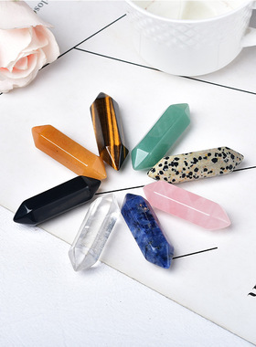 热销子弹头天然水晶抛光六角柱