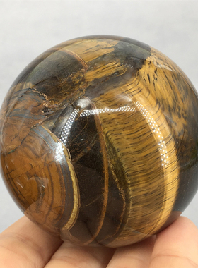 天然水晶球7a虎眼石装饰摆件
