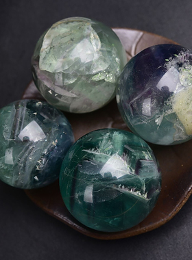 天然彩色萤石水晶球装饰品