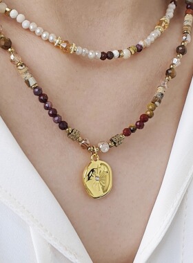 设计师美拉德虎眼石串珠项链