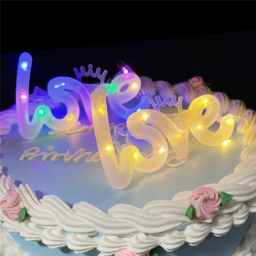 love字母灯音乐歌曲小彩灯铜丝串灯 烘焙 花束 礼品盒生日蛋糕灯 - 图1