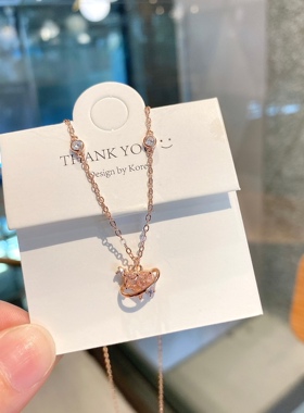 S925银星球爱心银项链情侣生日礼物不褪色送礼盒礼袋顺丰7
