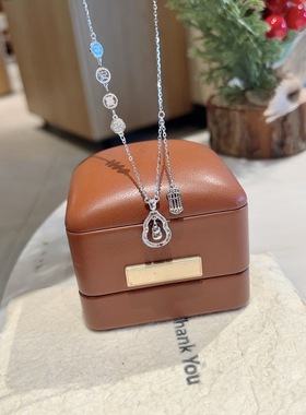 S925银纯银葫芦算盘项链不褪色圣诞送礼盒礼袋顺丰12