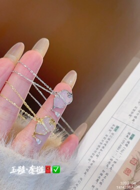 S925银白玉髓葫芦项链不褪色圣诞送礼盒礼袋顺丰12