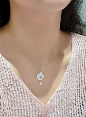 S925银纯银葫芦平安扣银项链不褪色女神节送礼盒礼袋顺丰包邮3