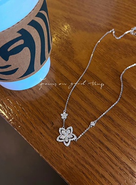 S925银满钻花花精致项链不褪色520礼物送礼盒礼袋顺丰包邮5