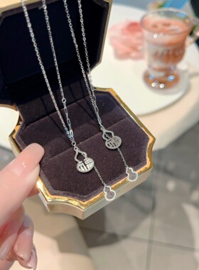S925银纯银项链新款葫芦流苏纯银项链不褪色礼盒礼袋新年顺丰4
