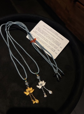 S925银好运莲花平安项链情人节礼物不褪色送礼盒顺丰8