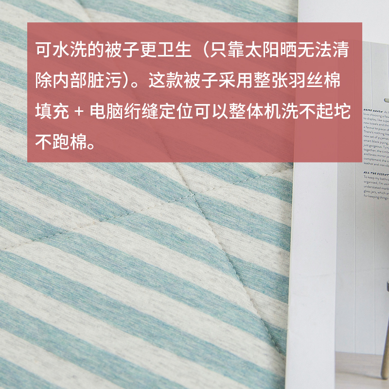 可水洗天竺棉纯棉全棉薄被子暖气房春秋轻薄四季被单双人被芯儿童