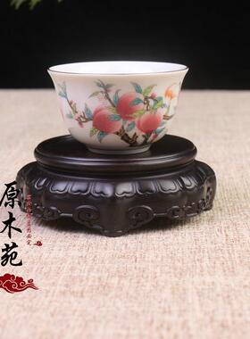 紫光檀圆形明式底座木雕