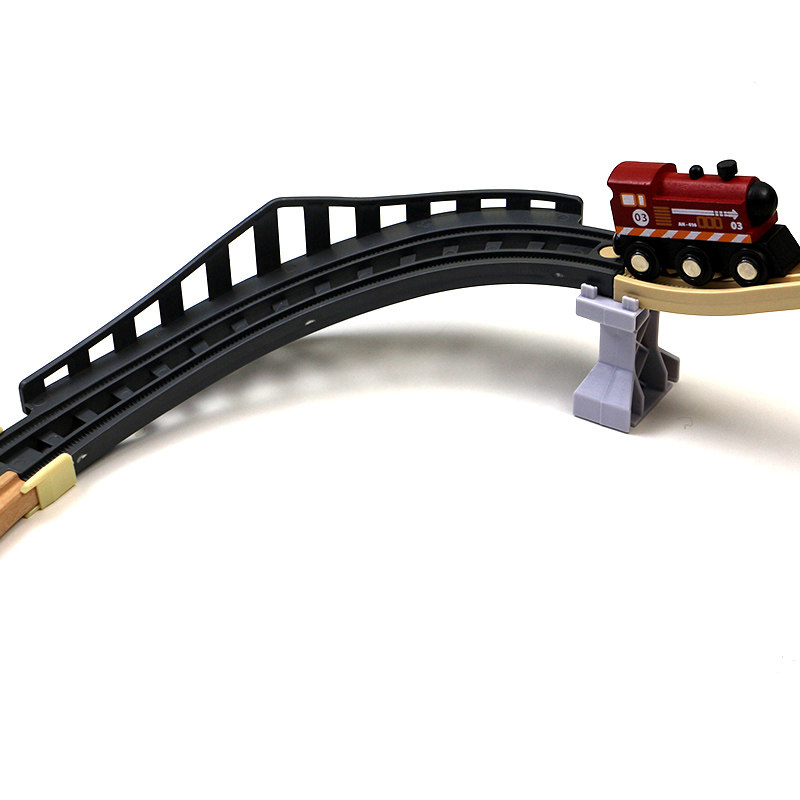 弧形双层木质轨道车积木拼装儿童玩具兼容木头6木制米兔轨道3岁男,淘宝优惠券,粉丝福利购,淘宝优惠卷