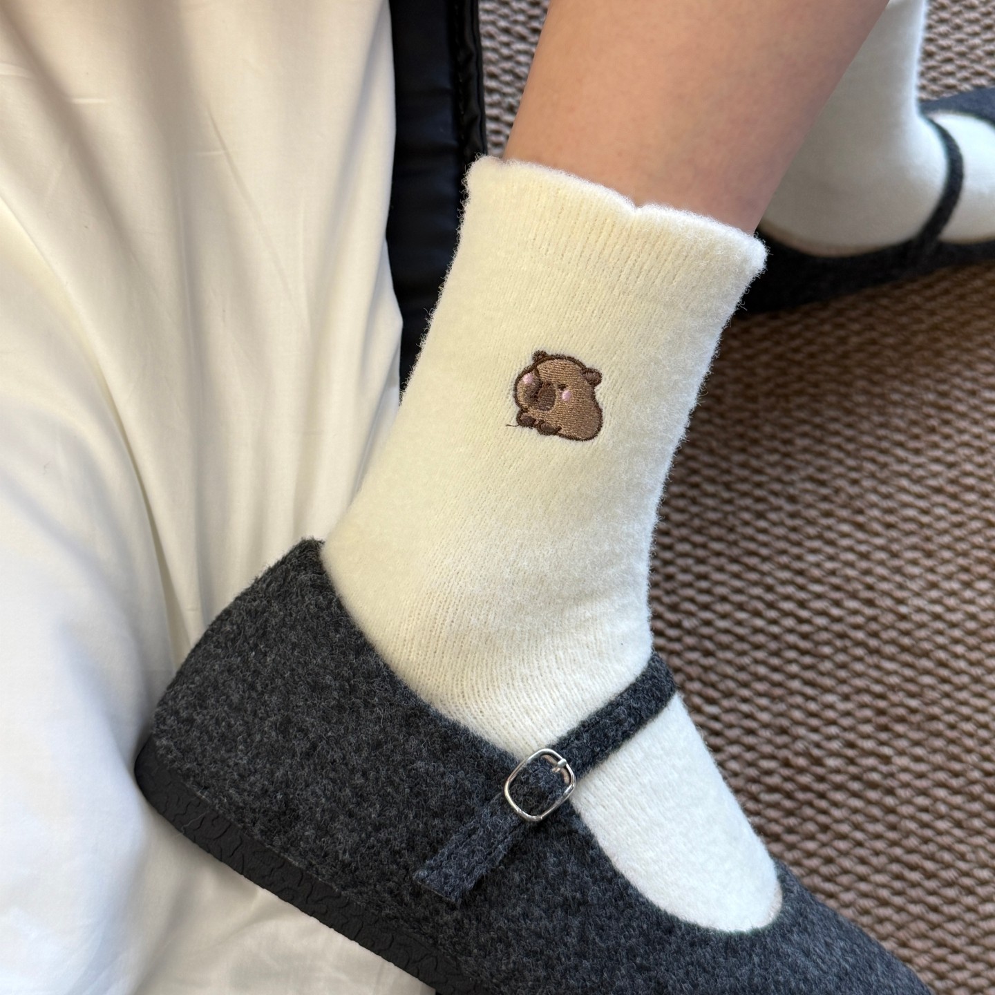 冬季加绒厚可爱毛绒袜ins睡觉穿的中筒袜子女保暖粉色水貂绒堆堆,淘宝优惠券,粉丝福利购,淘宝优惠卷