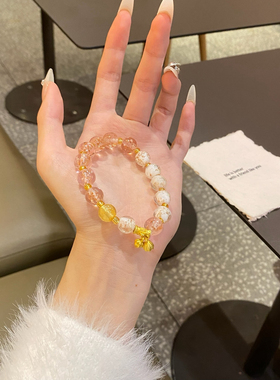 夜光琉璃手串双拼多色圈黄粉紫黑蓝水晶手链情侣款她屿
