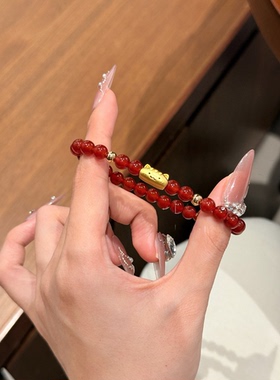 【法棍猫家族·红玛瑙·金】天然红玛瑙手串新中式手链本命年她屿