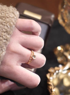 天然水沫玉S925银戒指活口新年招财小众冰种送闺蜜礼物