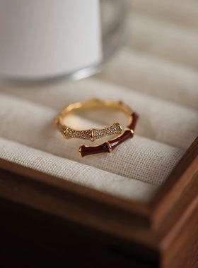 法国【设计师】Classy key 红色戒指小众设计高级感百搭领针指环