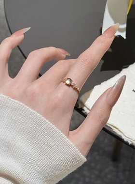 「日进斗金」S925日进斗银戒指尾戒冰种活口可调节戒指她屿Lumi