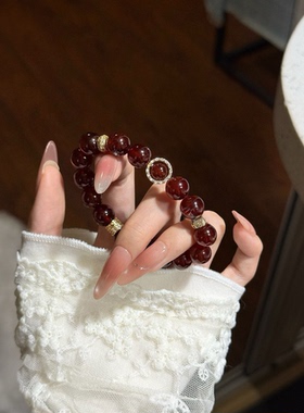 天然高品石榴石手链原创设计转运手串女款母亲节生日本命年礼物