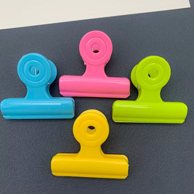 包邮家用64mm彩色票夹塑料圆形夹大号零食夹子财务票据夹办公文具,淘宝优惠券,粉丝福利购,淘宝优惠卷