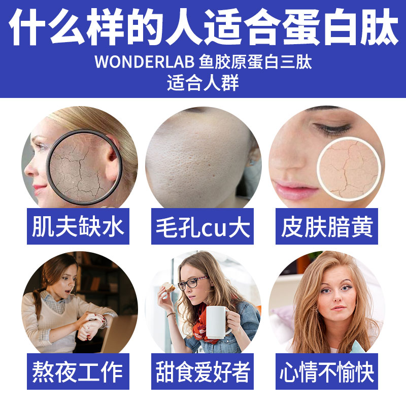 万益蓝WonderLab胶原蛋白肽液态饮小分子6000mg院线版口服液-图2