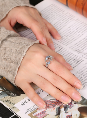 梦蝶女款戒指高颜值轻奢带钻蝴蝶时尚女戒开口指环送女友