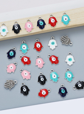 新款恶魔之眼手掌吊坠手工diy饰品配件不锈钢材质配饰工厂