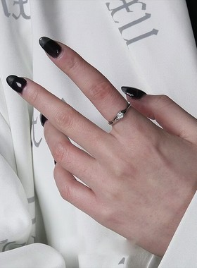 ins小众异形不规则开口白锆戒指 温柔可调节开口钻戒女百搭简约