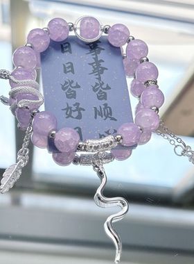 新年白蛇爆花串珠手链女本命年小众设计学生闺蜜手串