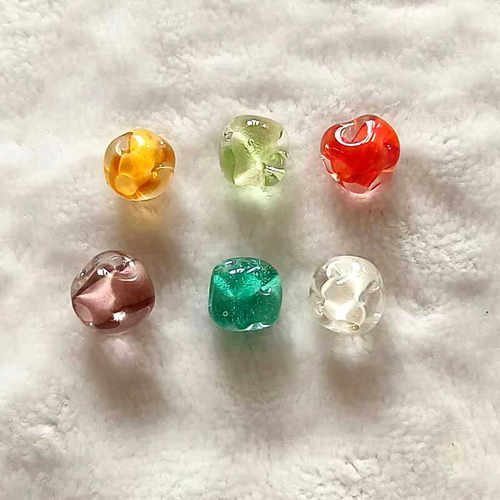 8MM多色石头玉琉璃珠日式手链项链DIY配件纯手工灯工制作 - 图0