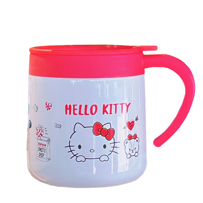 可爱hello Kitty美乐蒂 玉桂狗咖啡保温杯手柄不锈钢水杯马克杯女 - 图3