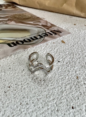 ins风镶钻脚戒指开口可调叠戴