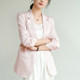 ງ່າຍດາຍ acetate satin ຂະຫນາດນ້ອຍ blazer ຮ້ອນແບບບາງໆ