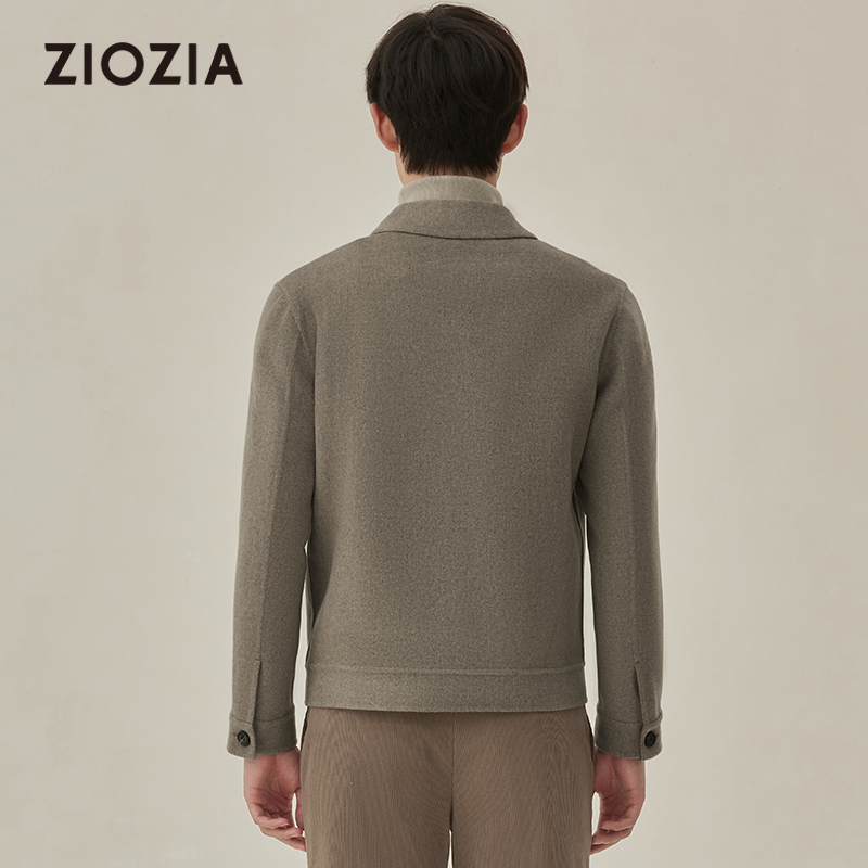 ZIOZIA九牧王旗下男装秋季时尚羊绒混纺双面呢夹克外套ZJJC4254S
