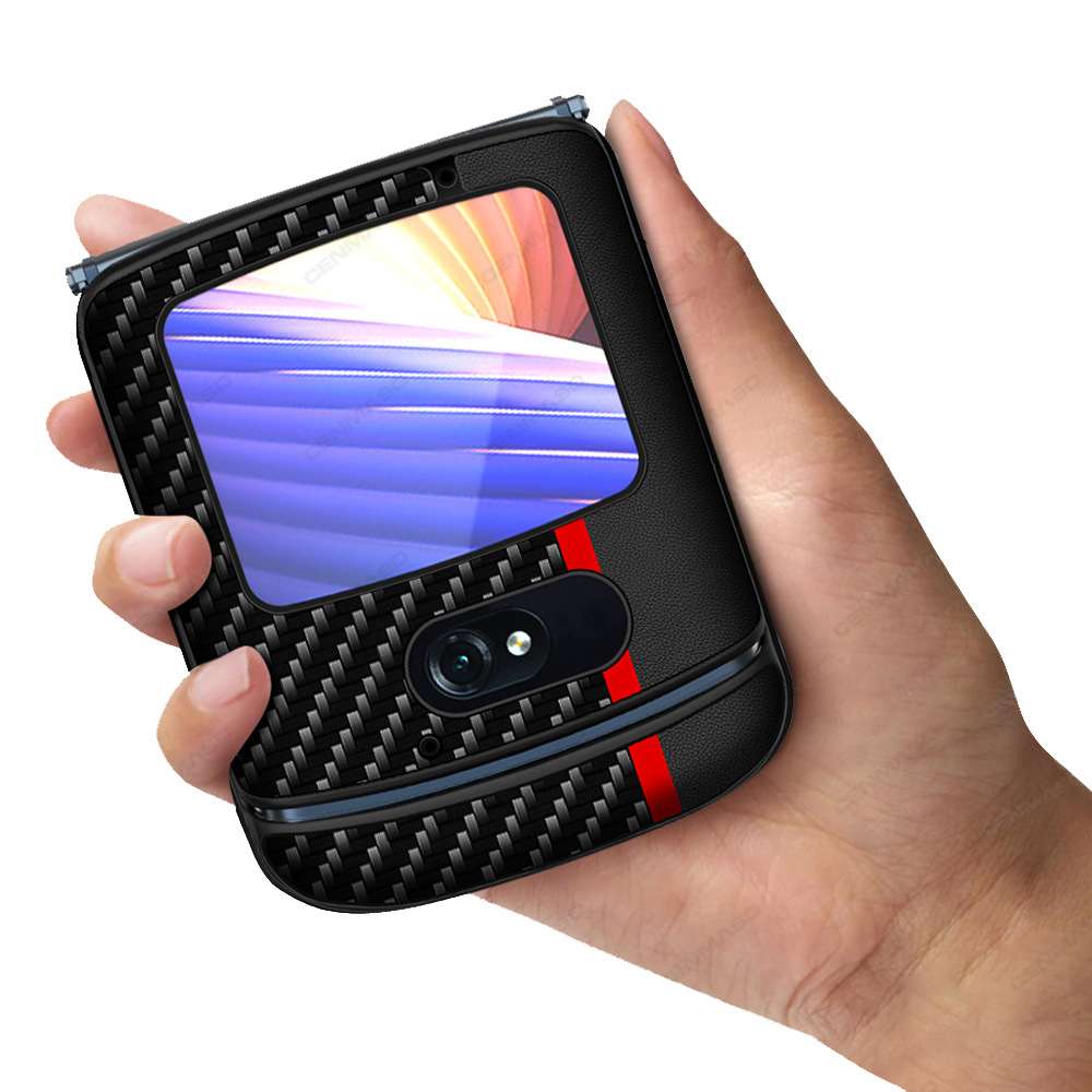 适用摩托罗拉Razr5G手机壳碳纤维MotorolaRazr刀锋折叠翻盖保护壳 - 图2