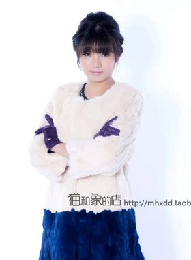 礼盒秋冬时尚梦特娇女款铆钉羊皮单丝里手套MH133311023W紫色