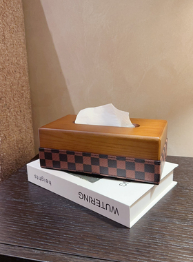叙禾Su Hearth 轻奢法式客厅卧室样板房胡桃木高级感木质纸巾盒