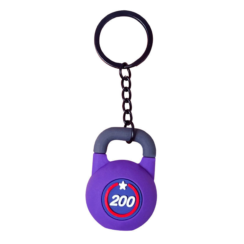 Mini Fitness Kettlebell Keychain PVC Pendant